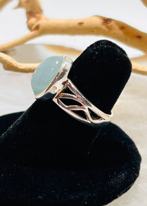 Aquamarine Cabochon Ring (Size 6)