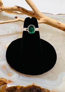 Emerald Faceted Ring (Size 4)