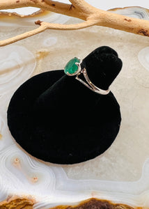 Emerald Faceted Ring (Size 5)