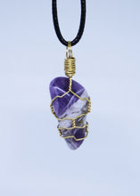 Load image into Gallery viewer, Chevron Amethyst Wire Wrapped Pendant
