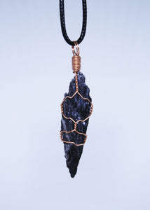 Black Kyanite Wire Wrapped Pendant