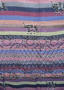 Purple Striped Elephant Tapestry